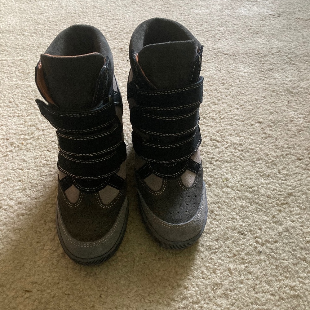 CAFE NOIR Genuine Leather/Suede Wedge Sneakers Made in Portugal Women's